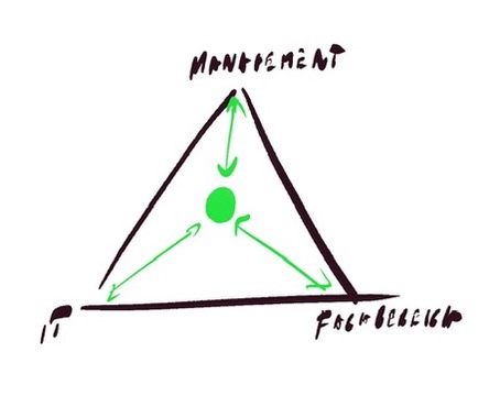 Erfolgsdreieck: Management, Fachbereiche, IT